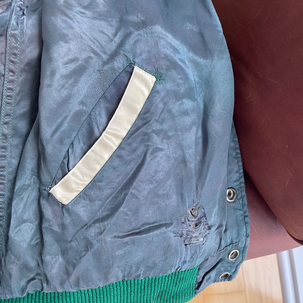 Vintage 1940s Varsity Jacket - Green - XS - Picture 3 of 11